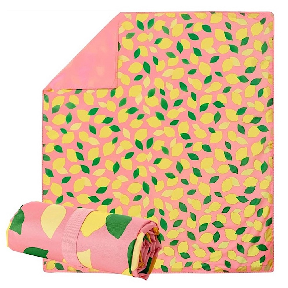 Kate Spade New York Lightweight Picnic Sheet/Blanket in Lemon Toss, 60” x 54”